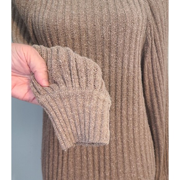 Vtg Raoul Women M Silk/Angora Rabbit Brown Knit Sweater Shoulder Pads Soft Cozy - Picture 6 of 12